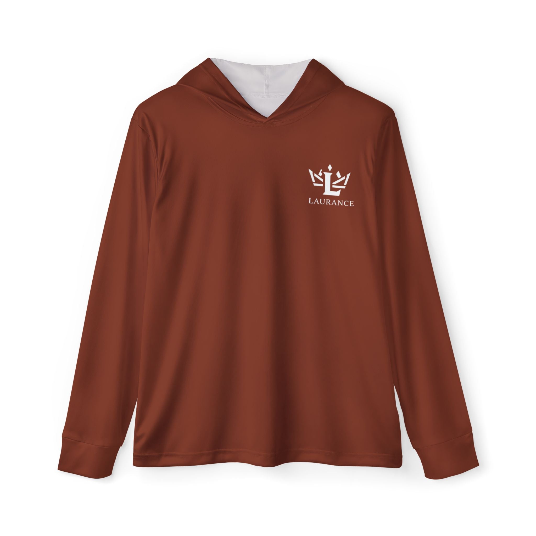 Brown Athletic Warmup Hoodie — Minimal Logo Sports Pullover