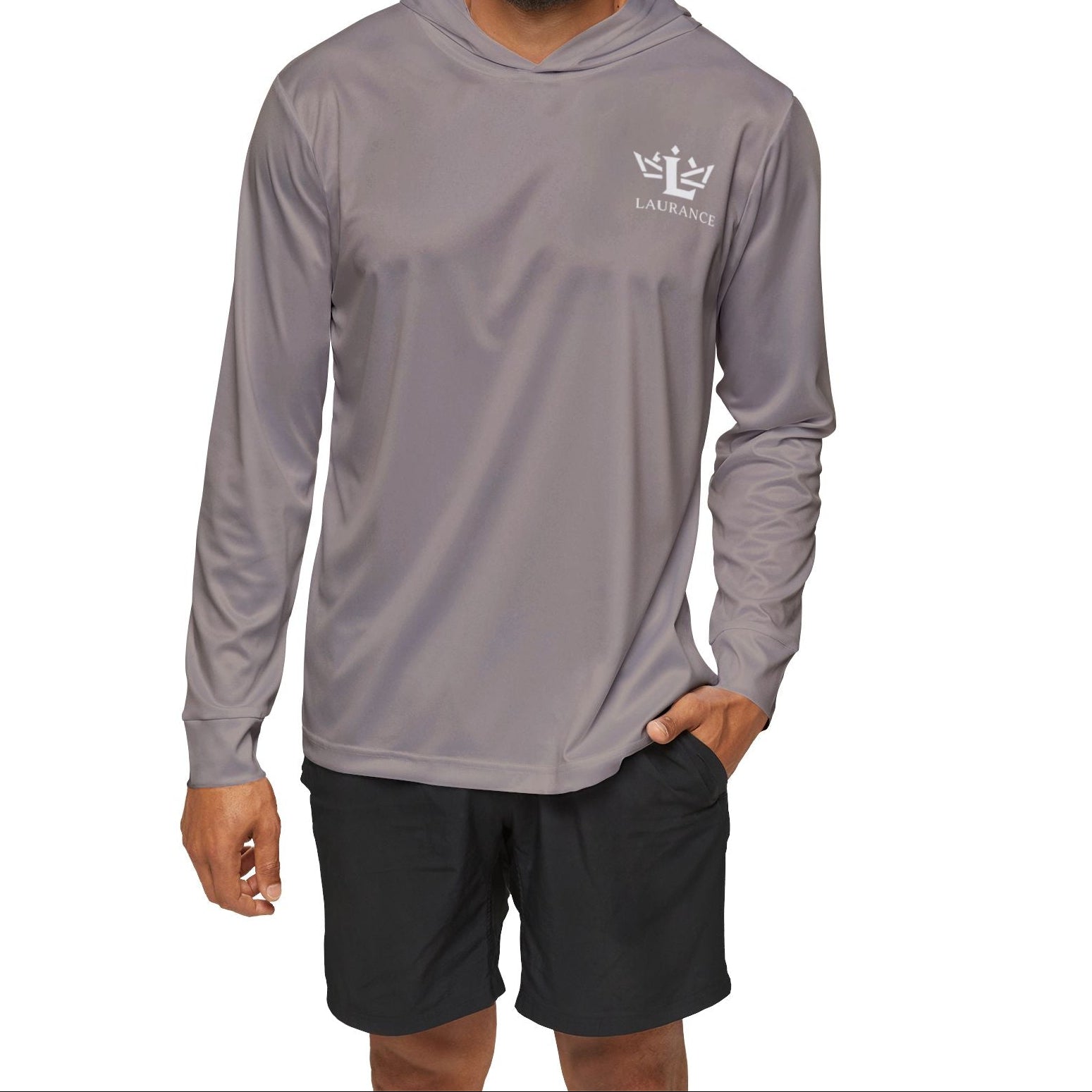 Brown Athletic Warmup Hoodie — Minimal Logo Sports Pullover